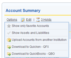 Screenshot of Account Summary