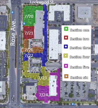 Oxnard-Parking-lot-closures-map