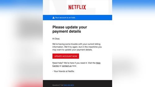 Netflix Phishing Scam Email Example